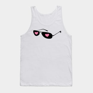 Love Heart Sunglasses Tank Top